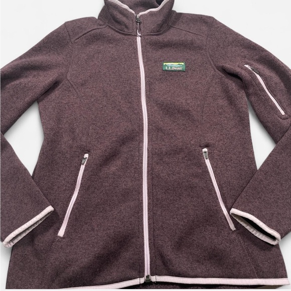 maroon L.L. Bean fleece zip-up - Picture 2 of 5